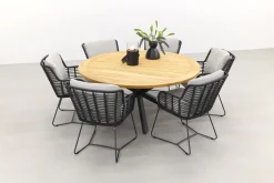 4 Seasons Fabrice antraciet/Prado 160 cm. - ronde tuinset