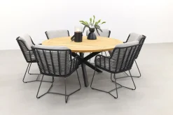 4 Seasons Fabrice antraciet/Prado 160 cm. - ronde tuinset