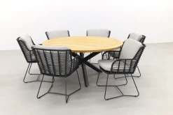 4 Seasons Fabrice antraciet/Prado 160 cm. - ronde tuinset