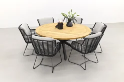 4 Seasons Fabrice antraciet/Prado 160 cm. - ronde tuinset