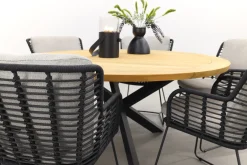 4 Seasons Fabrice antraciet/Prado 160 cm. - ronde tuinset