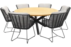 4 Seasons Fabrice antraciet/Prado 160 cm. - ronde tuinset