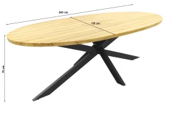 4 Seasons Fabrice/Taste Prado Ellips 240x115 cm. tuinset - 7 delig