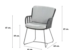 4 Seasons Fabrice/Taste Prado Ellips 240x115 cm. tuinset - 7 delig