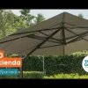 4-Seasons Hacienda zweefparasol 300 x 400 cm. Woodlook - Charcoal