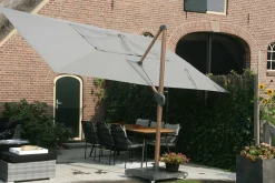 4-Seasons Hacienda zweefparasol 300 x 400 cm. Woodlook - Charcoal