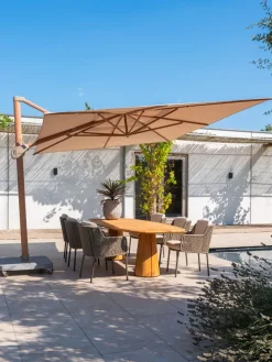 4-Seasons Hacienda zweefparasol 300 x 400 cm. - Woodlook/Sand