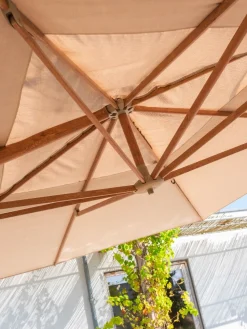 4-Seasons Hacienda zweefparasol 300 x 400 cm. - Woodlook/Sand