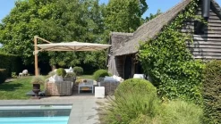 4-Seasons Hacienda zweefparasol 300 x 400 cm. - Woodlook/Sand