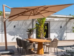 4-Seasons Hacienda zweefparasol 300 x 400 cm. - Woodlook/Sand