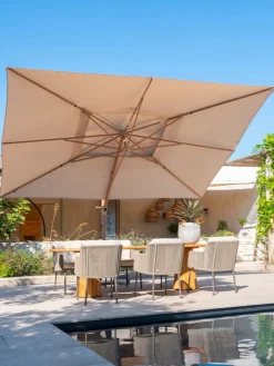 4-Seasons Hacienda zweefparasol 300 x 400 cm. - Woodlook/Sand