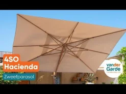 4-Seasons Hacienda zweefparasol 300 x 400 cm. - Woodlook/Sand