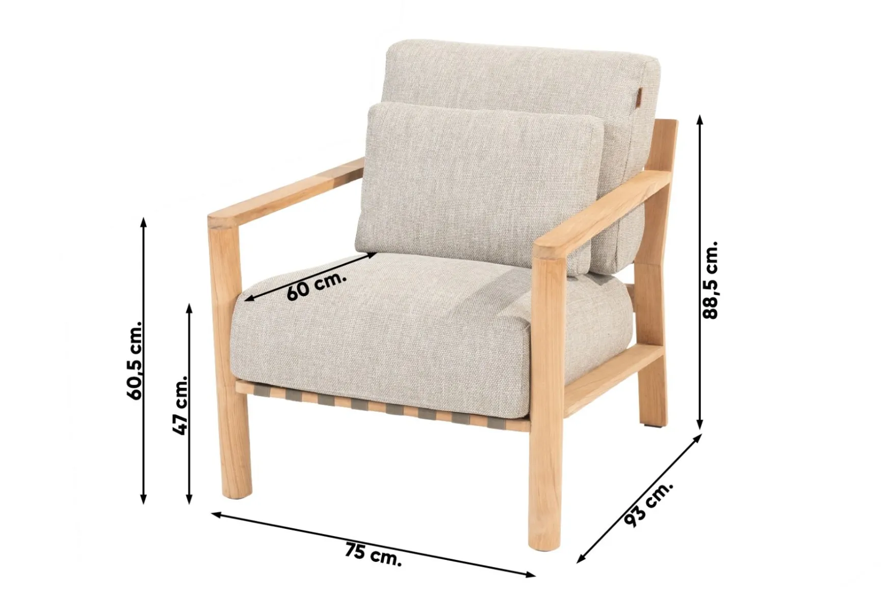 4 Seasons Lucas loungestoel (1 stuk) - teakhout
