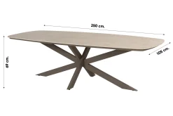 4 Seasons Nevada low dining - keramisch Deens ovale tuintafel 250x105 cm. - Terre
