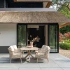4 Seasons Nevada low dining - keramisch Deens ovale tuintafel 250x105 cm. - Latte