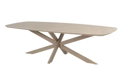 4 Seasons Nevada low dining - keramisch Deens ovale tuintafel 250x105 cm. - Latte
