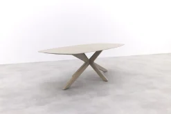 4 Seasons Nevada low dining - keramisch Deens ovale tuintafel 250x105 cm. - Latte