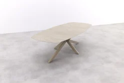 4 Seasons Nevada low dining - keramisch Deens ovale tuintafel 250x105 cm. - Latte