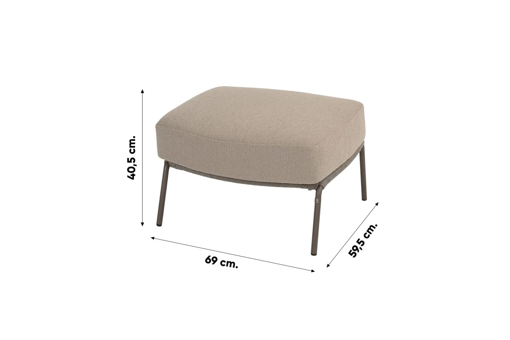 4 Seasons Outdoor Capalbio footstool - terre