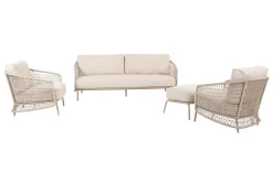4 Seasons Puccini stoel-bank loungeset met voetenbank - 4-delig