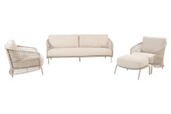 4 Seasons Puccini stoel-bank loungeset met voetenbank - 4-delig