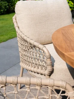 4 Seasons Sardinia/Donato low dining tuinset Ø160 cm. (7-delig) - Latte
