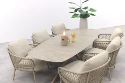 4 Seasons Sardinia/Nevada low dining tuinset (7-delig) - Latte