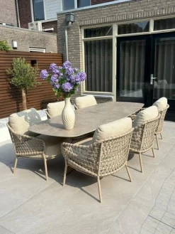 4 Seasons Sardinia/Nevada low dining tuinset (7-delig) - Latte