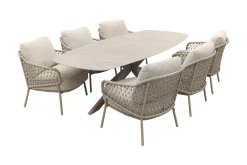 4 Seasons Sardinia/Nevada low dining tuinset (7-delig) - Latte