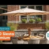 4-Seasons Siesta Premium Zweefparasol 300 x 300 cm Woodlook Frame - Charcoal