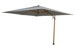 4-Seasons Siesta Premium Zweefparasol 300 x 300 cm Woodlook Frame - Charcoal