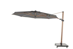 4-Seasons Siesta Premium - zweefparasol 350 cm. - Woodlook/Charcoal
