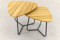 4 Seasons Verdi set van 2 teak driehoekige salontafels