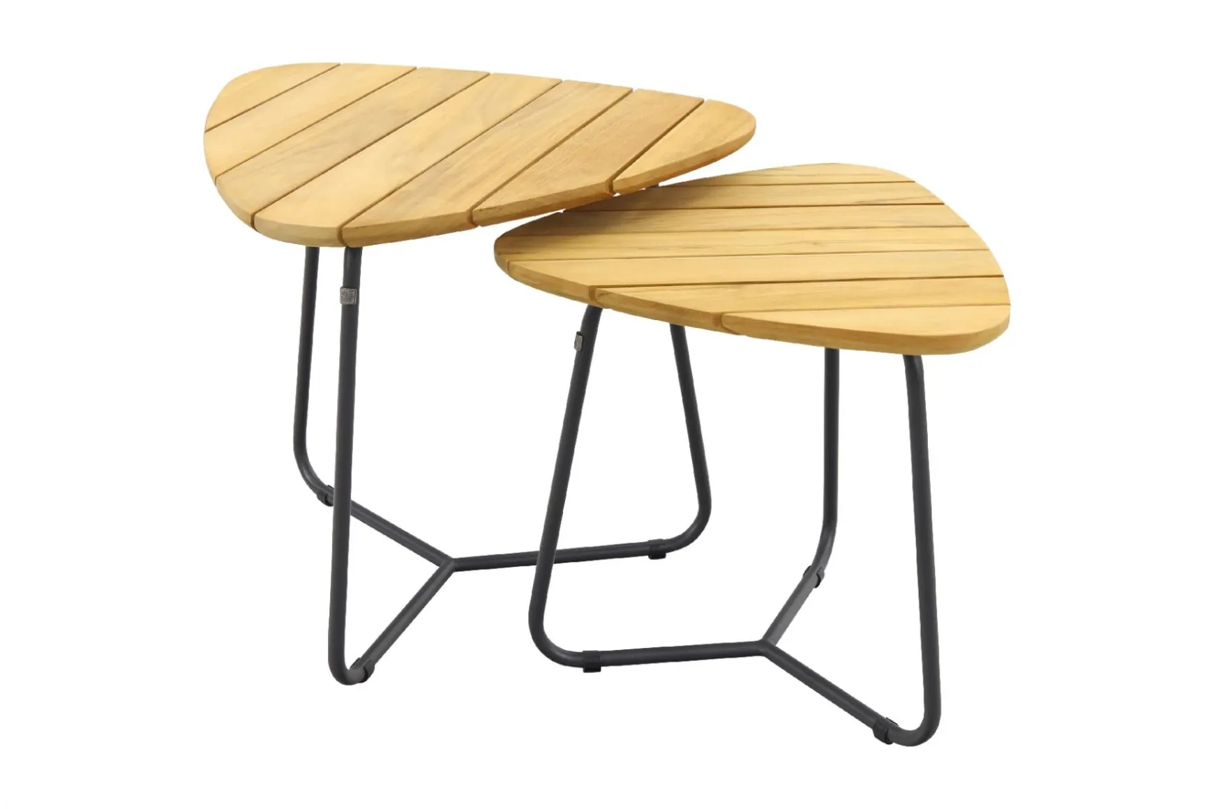 4 Seasons Verdi set van 2 teak driehoekige salontafels