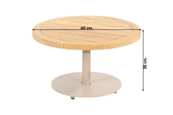 4 Seasons Volta koffietafel - teakhout/taupe - Ø60