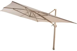 4-Seasons zweefparasol Hacienda 300 x 400 - Latte/zand met voet en hoes