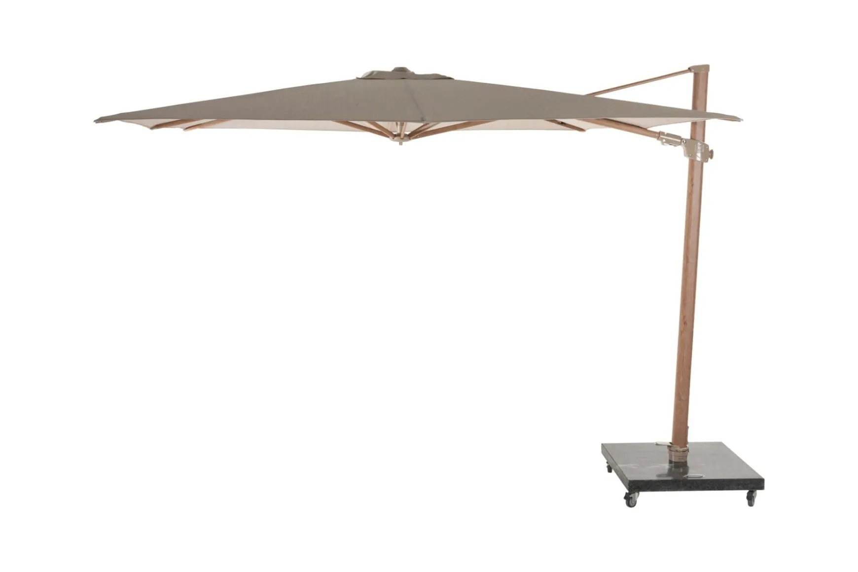 4-Seasons zweefparasol Siesta 300 x 300 cm - Woodlook/Sand