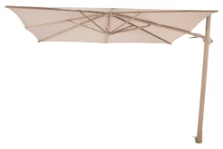 4-Seasons zweefparasol Siesta Premium 300 x 300 - Latte met voet en hoes