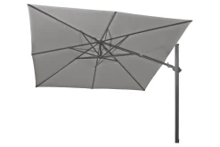 4-Seasons zweefparasol Siesta Premium 300 x 300 - Charcoal met voet en hoes