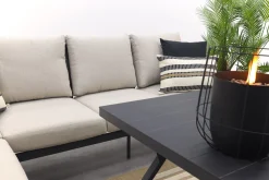 Sergio lounge dining set 3-delig - Links - Carbon black/Desert