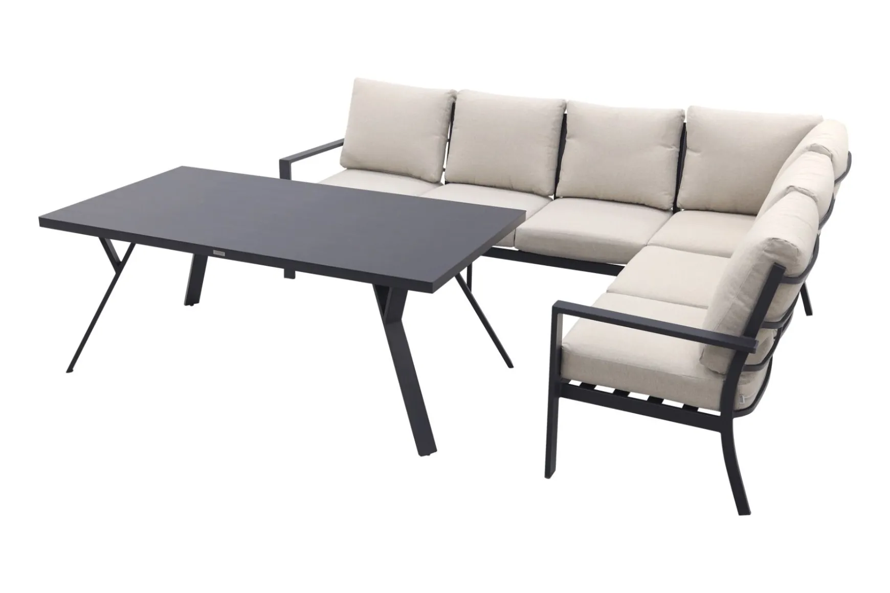 Sergio lounge dining set 3-delig - Rechts - Carbon black/Desert