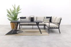Sergio lounge dining set 3-delig - Rechts - Carbon black/Desert