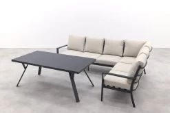 Sergio lounge dining set 3-delig - Rechts - Carbon black/Desert