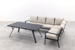 Sergio lounge dining set 3-delig - Rechts - Carbon black/Desert