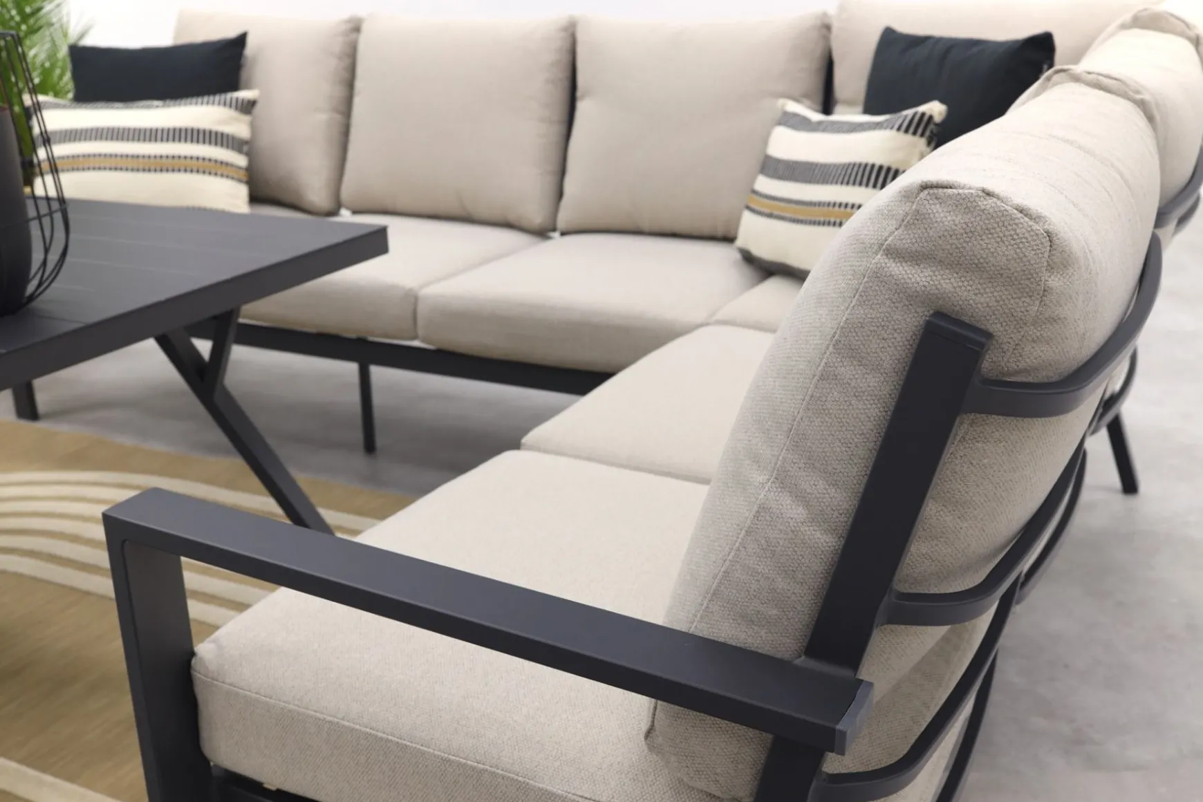 Sergio lounge dining set 3-delig - Rechts - Carbon black/Desert