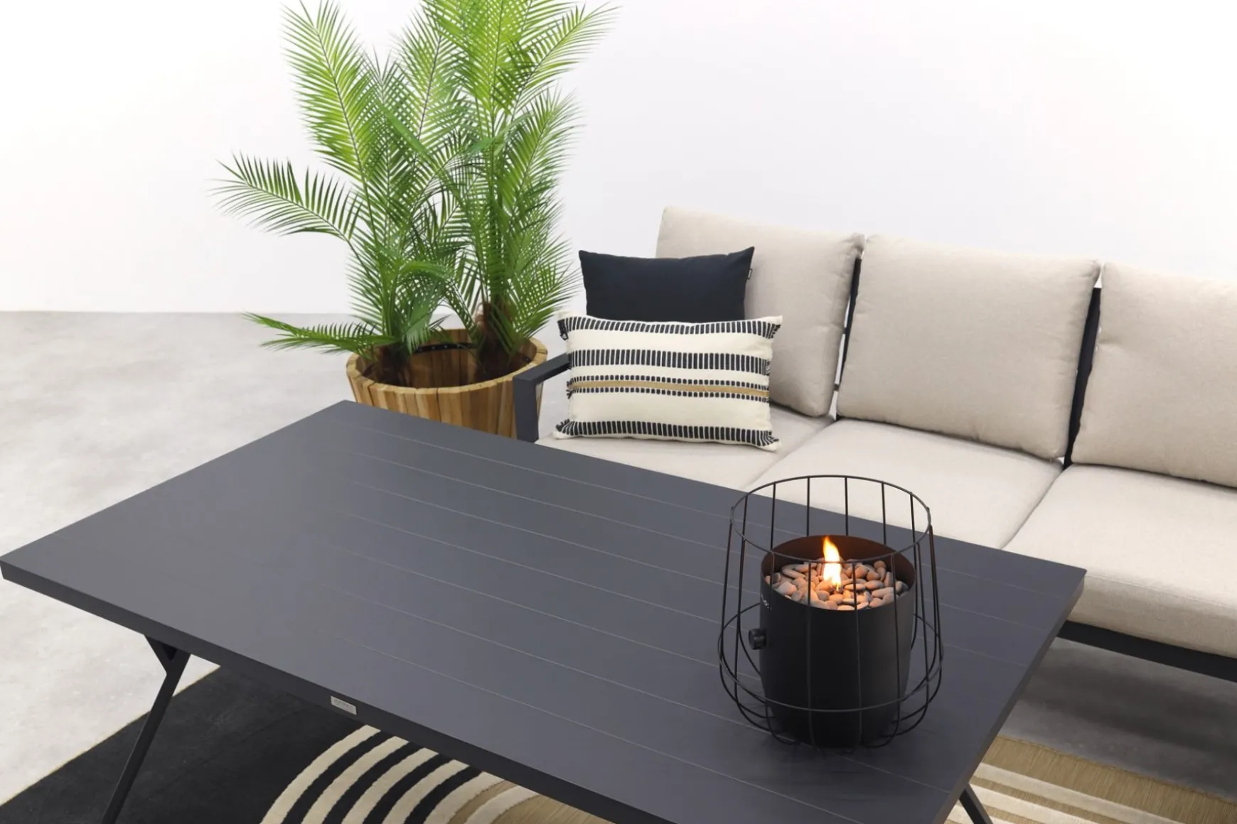 Sergio lounge dining set 3-delig - Rechts - Carbon black/Desert