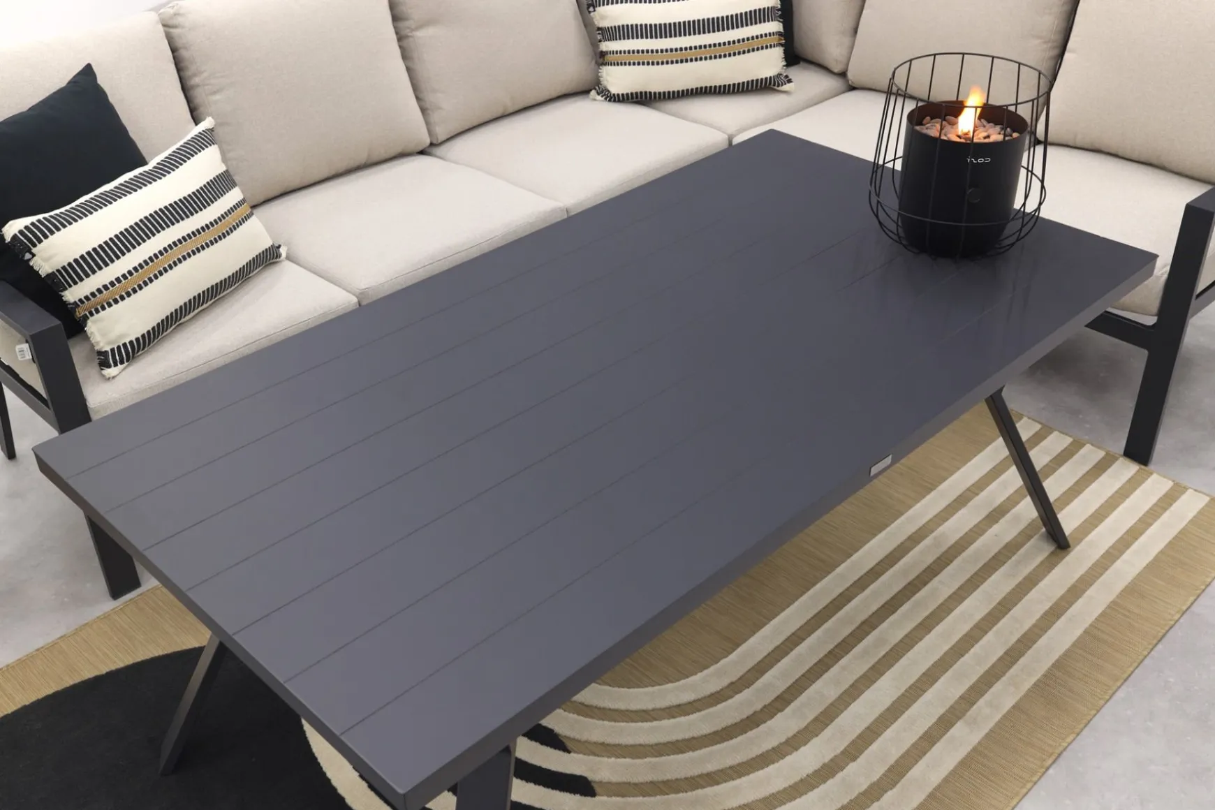 Sergio lounge dining set 3-delig - Rechts - Carbon black/Desert