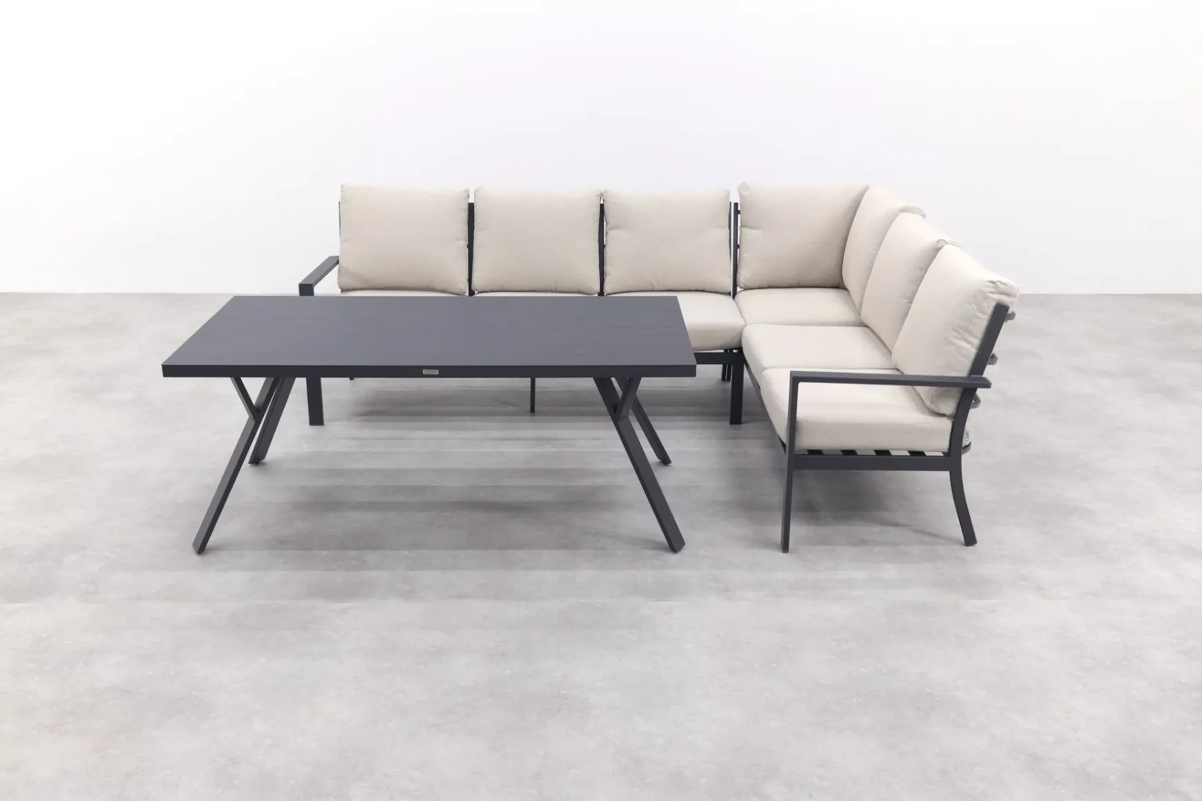 Sergio lounge dining set 3-delig - Rechts - Carbon black/Desert