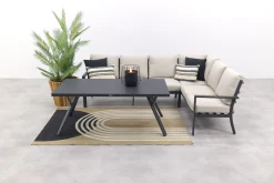 Sergio lounge dining set 3-delig - Rechts - Carbon black/Desert