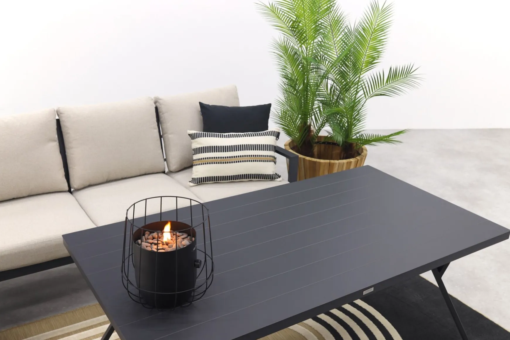 Sergio lounge dining set met stoel - Carbon/Desert - 3-delig links